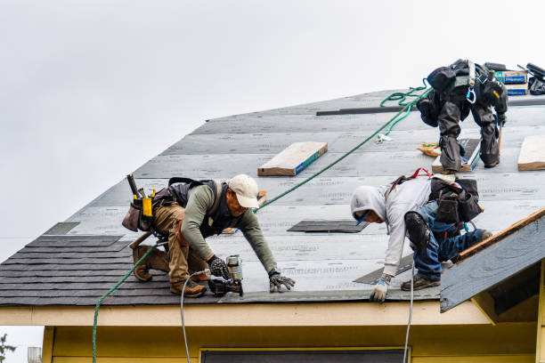 Professional Storm Damage Roof Repair technician working in Red Hook, NY